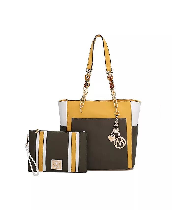 

Большая сумка-тоут Rochelle Color Block с ремешком от Mia K Mkf Collection, желтый