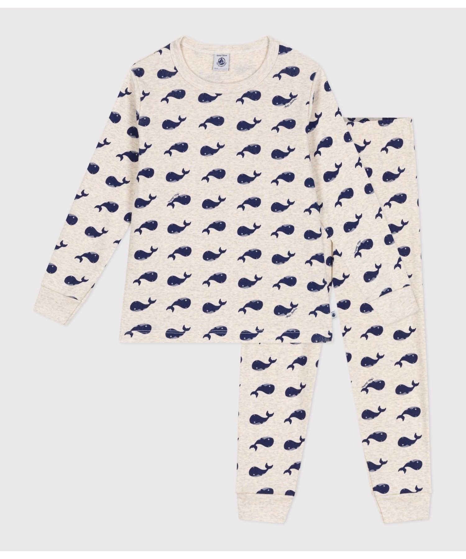 Пижама PETIT BATEAU, Beige/Navy