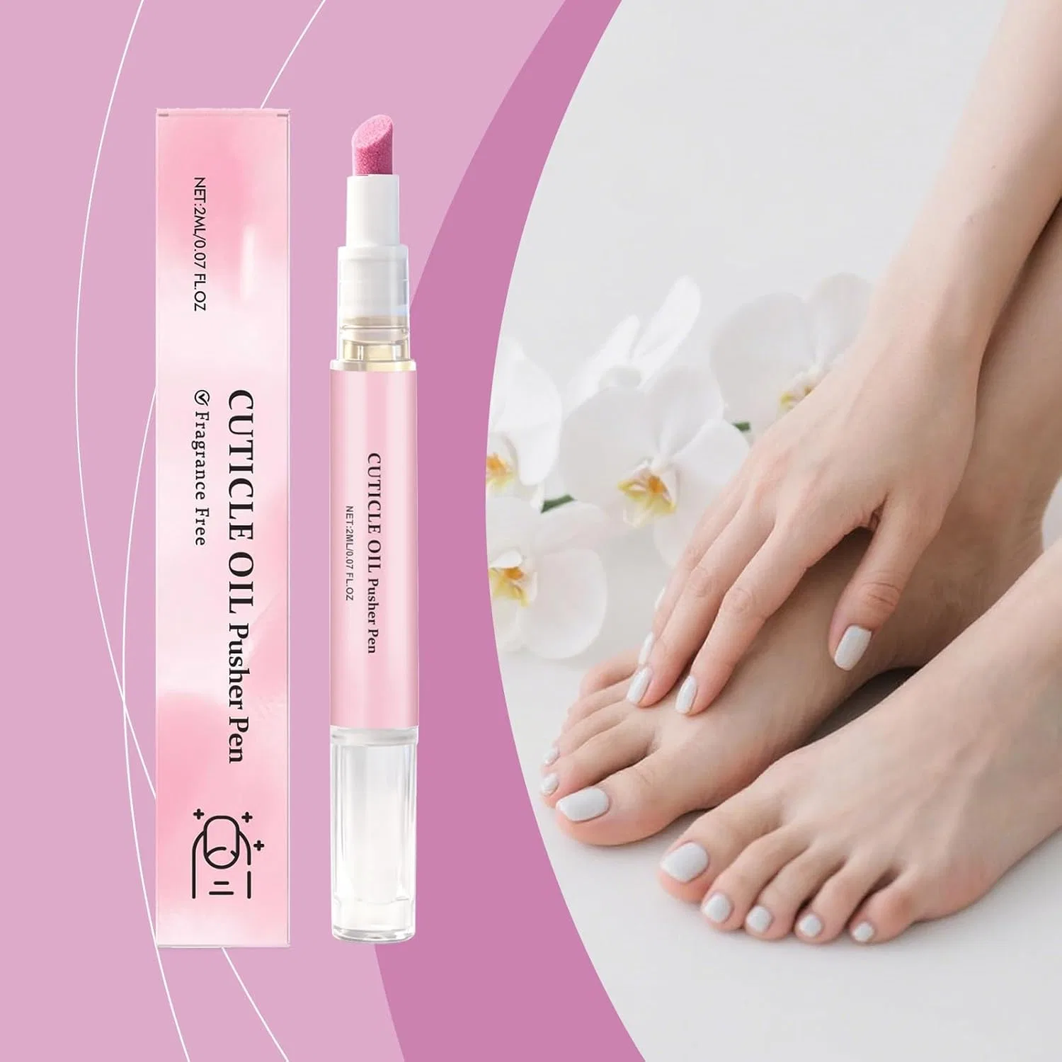 Ручка для ухода за ногтями и удаления кутикулы (3 в 1) Generic, Cuticle Pusher Oil Pen — фото 2