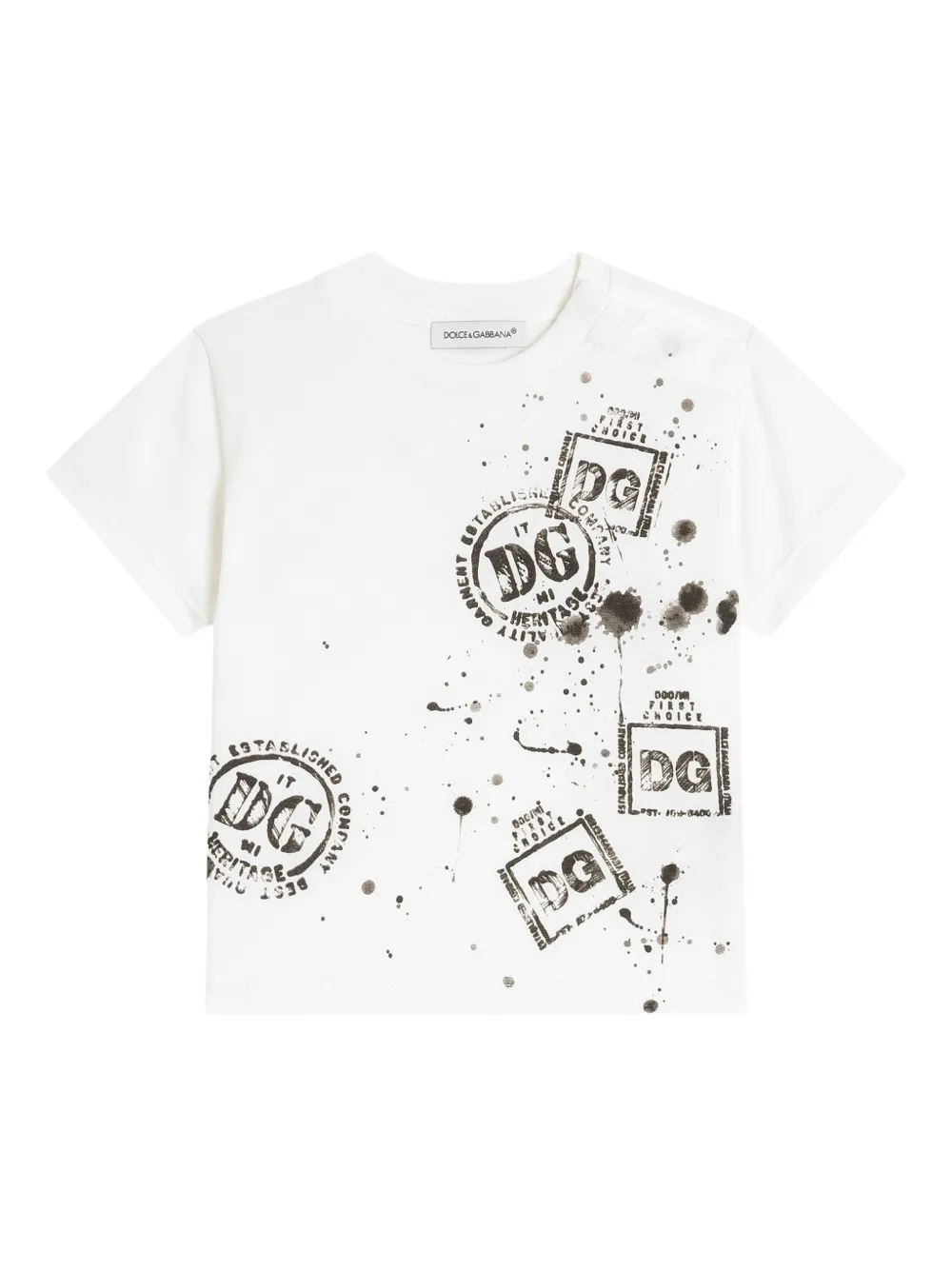 Футболка с графичным принтом Dolce & Gabbana Kids, белый