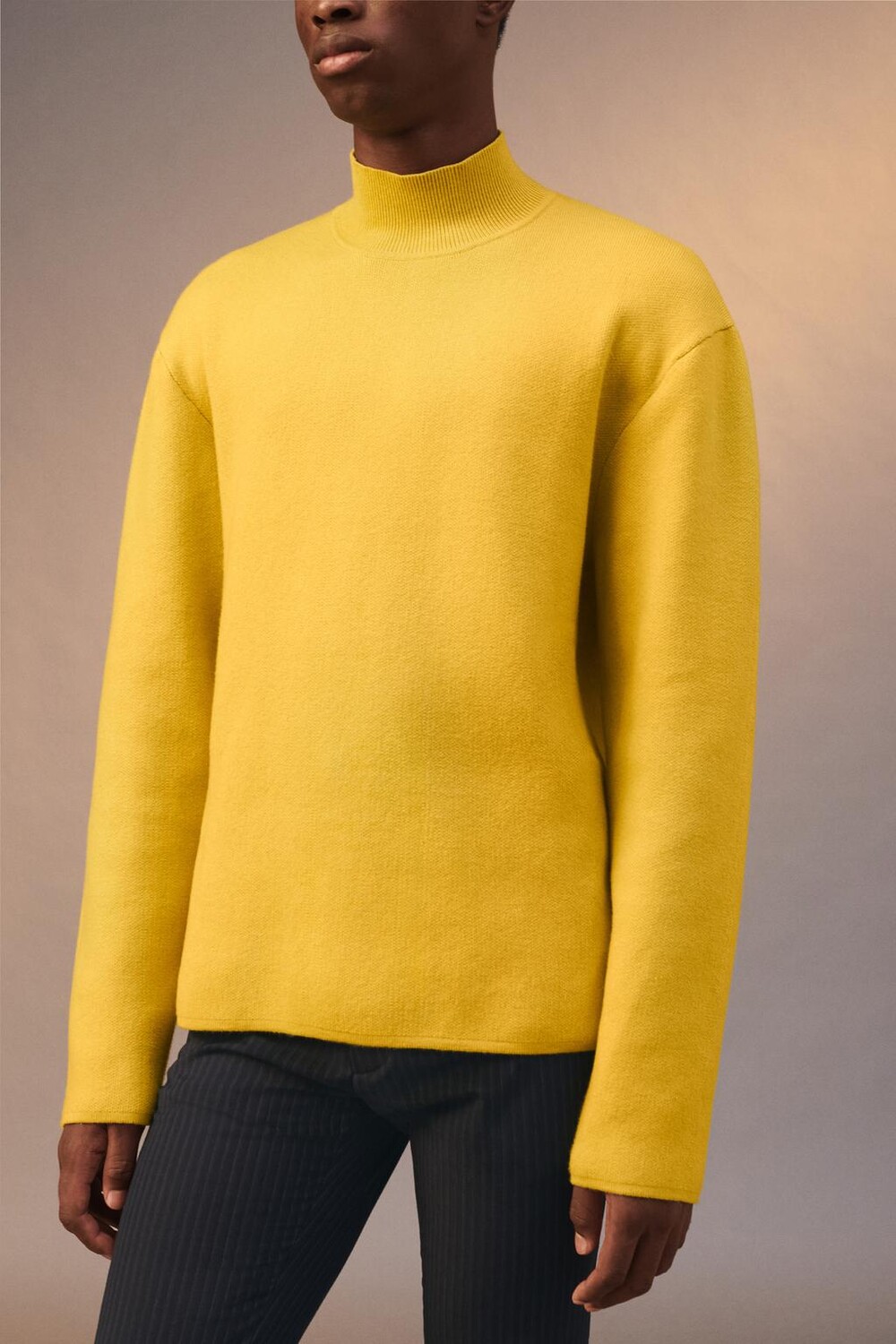 

Компактный свитер с высоким воротом ZARA, цвет mustard