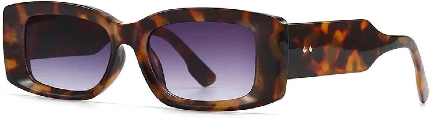 

Модные прямоугольные женские солнцезащитные очки класса люкс в стиле ретро, ​​конфетные цвета, прозрачный градиент, мужские очки с широкими дужками HHZZYVY, Leopard Grey