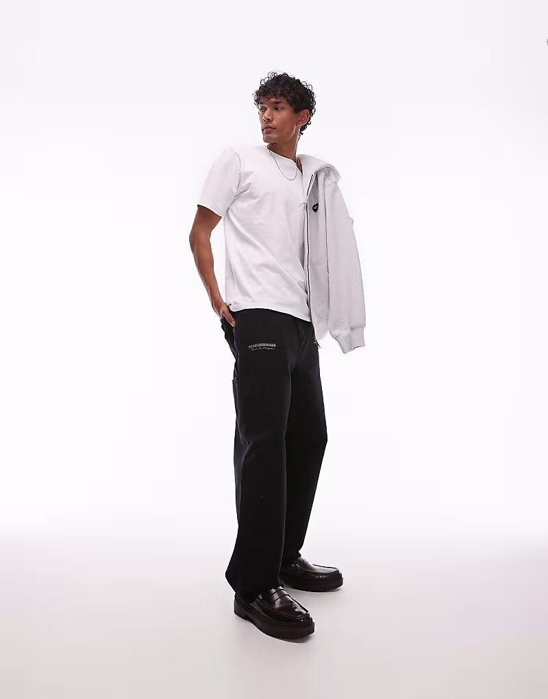 

Брюки og с одним коленом и принтом в черном цвете Carhartt Wip