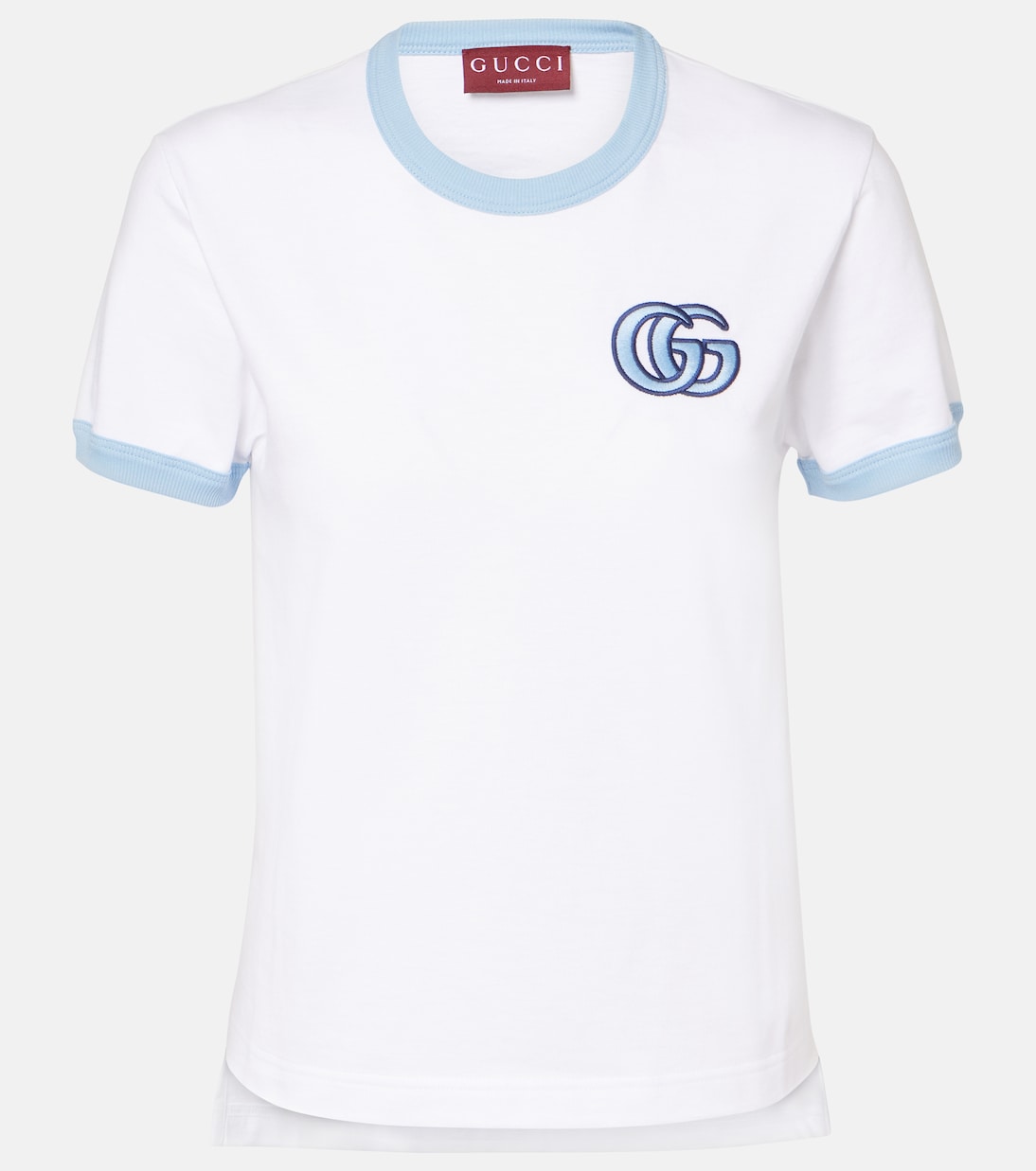 

Футболка из хлопкового джерси Double G Gucci, White/ Blue/ Mix