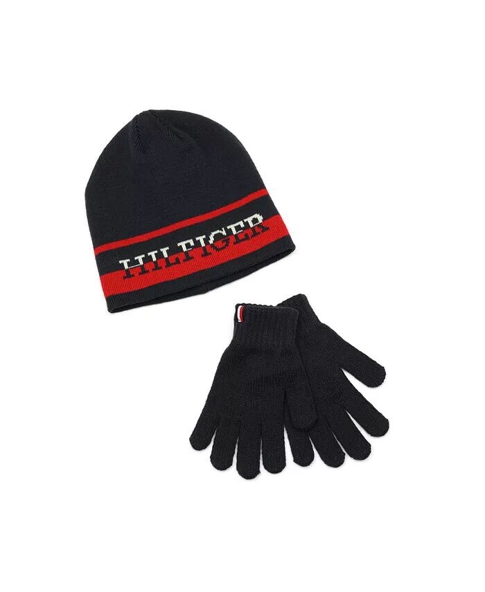 

Комплект из шапки и перчаток Big Boys Tommy Hilfiger, синий