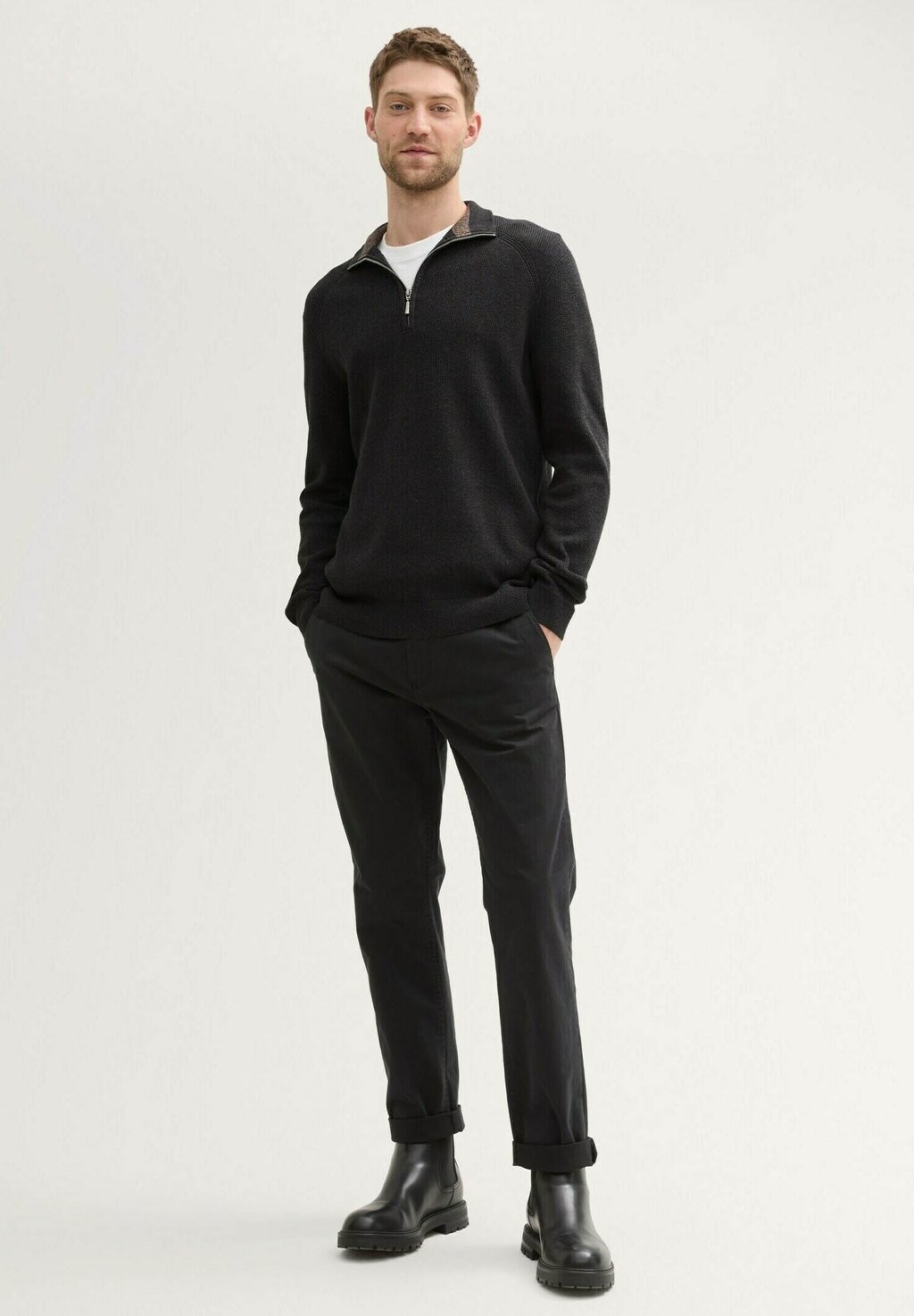 

Джемпер TROYER TOM TAILOR, цвет Mottled Dark Grey