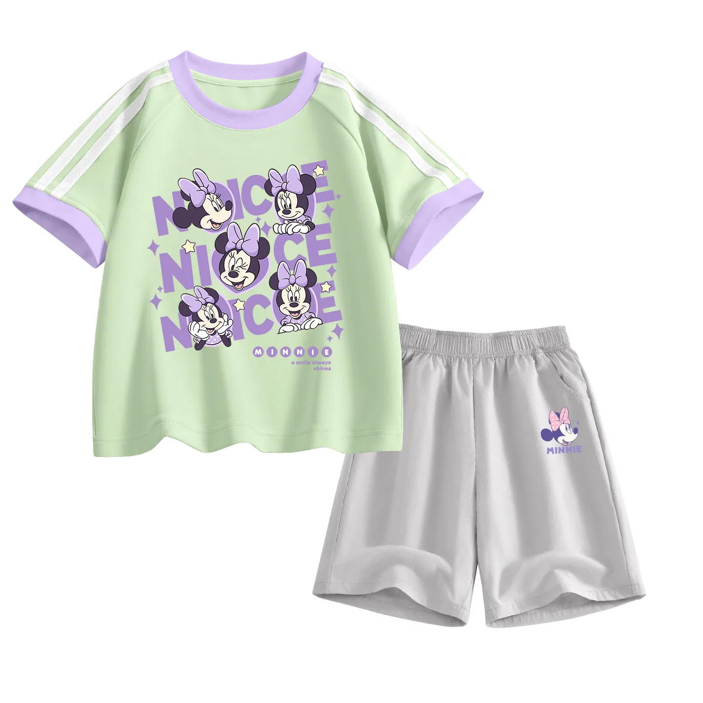 Детский спортивный костюм Disney Kids Casual Sportswear с принтом, серо-зеленый