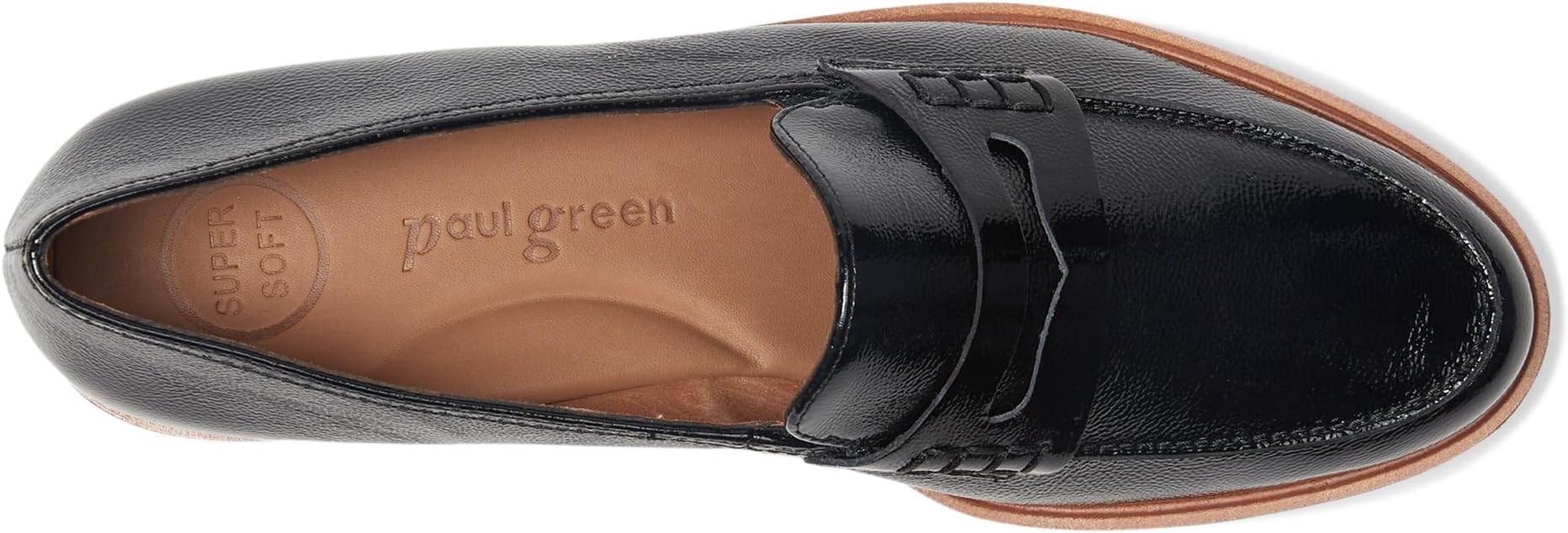 Лоферы Paul Green Women's Carmel Loafers, Black Crinkled Patent — фото 2