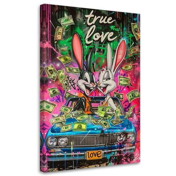 

Картина арт-принт KUNSTLOFT Bunny-Money Love, светло-розовый