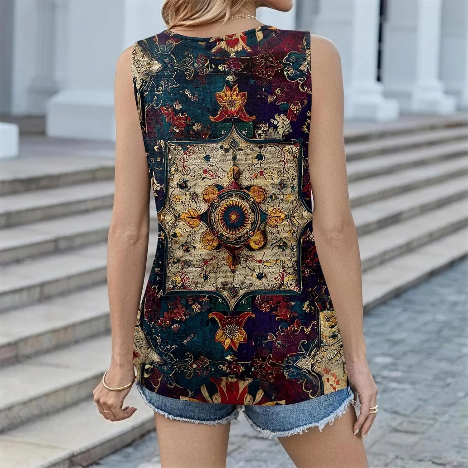 Женский топ V Neck, Navy — фото 3