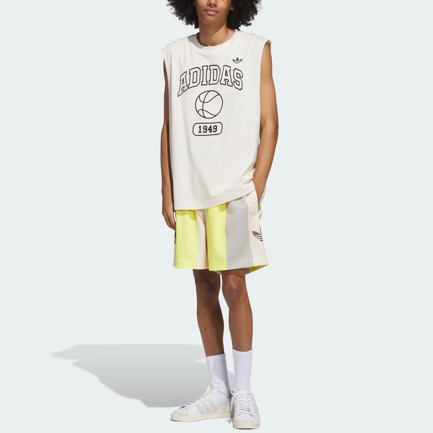 Унисекс баскетбольный майка баскетбольная футболка Wonder White/Black Adidas Originals, белый/черный — фото 4