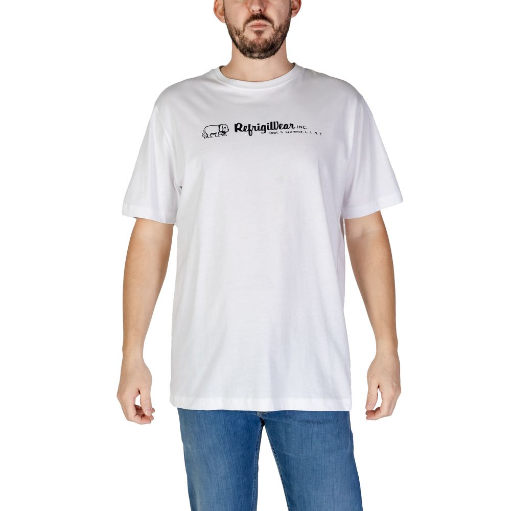 

Белая хлопковая футболка Refrigiwear