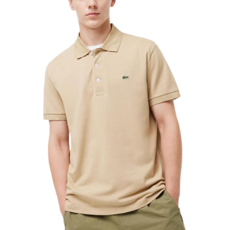SS25 Футболка-поло мужская 02S/Milk Coffee LACOSTE, 02S/Milk Coffee — фото 4