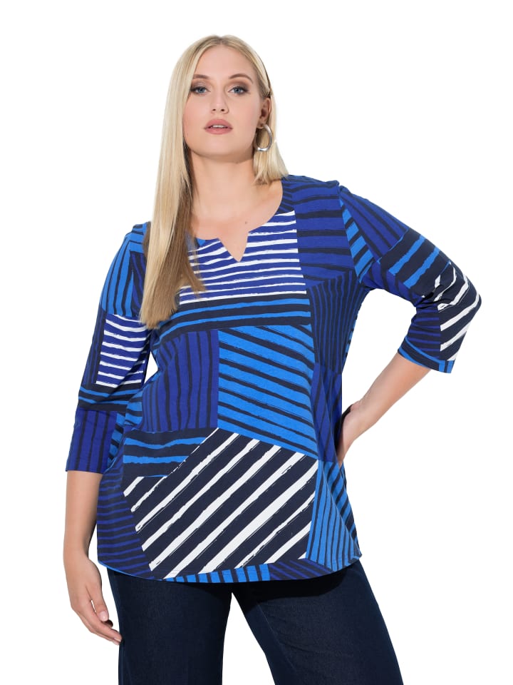 

Ulla Popken Футболка кобальтово-синего цвета, Синий, Ulla Popken Футболка кобальтово-синего цвета