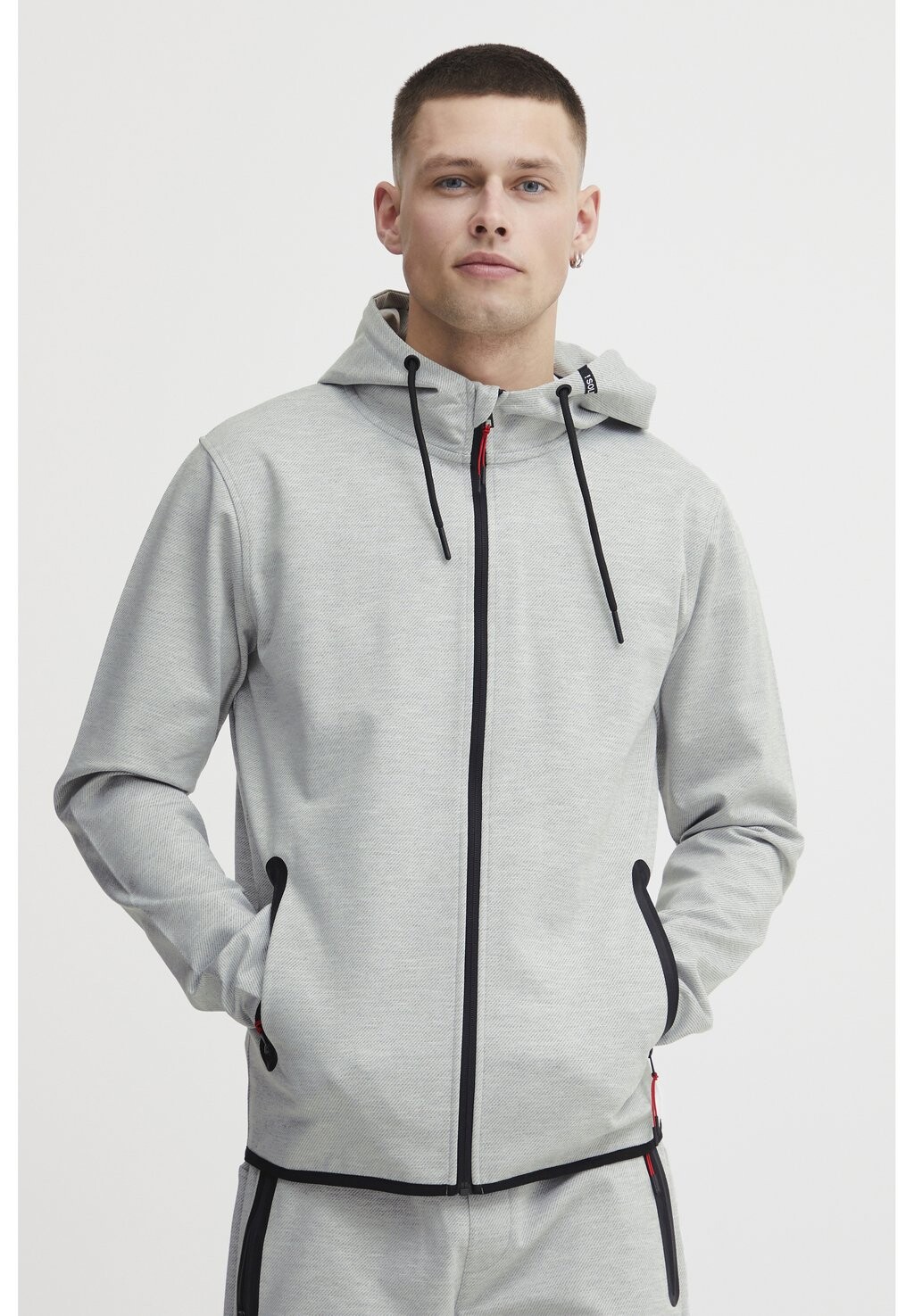 

Толстовка на молнии Sdvidit Solid, цвет light grey melange