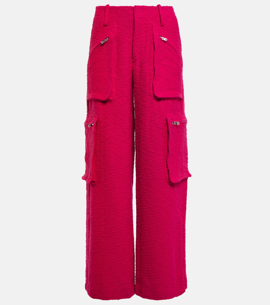 

Широкие брюки карго из букле с высокой посадкой Amiri, Fuschia