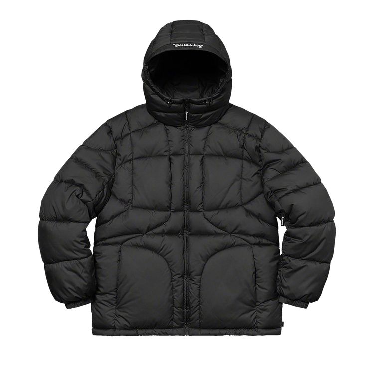 

Куртка Supreme Warp Hooded Puffy Jacket 'Black', черный