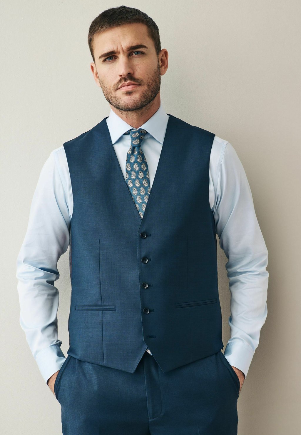 

Жилет REGULAR FIT - SIGNATURE CERUTTI ITALIAN - Suit waistcoat Next, синий