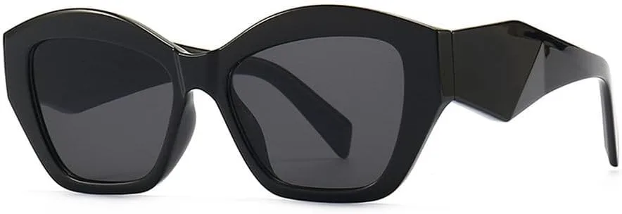 

Модные солнцезащитные очки «кошачий глаз» для женщин и мужчин, в стиле ретро, ​​для активного отдыха, с защитой от УФ-излучения UV400 HYYZZC, Black Black