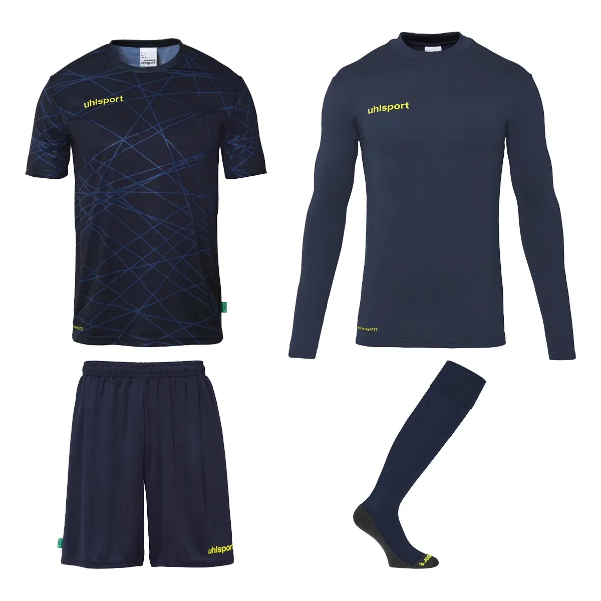 Вратарский набор Prediction, функциональный, Uhlsport, marine/fluo gelb