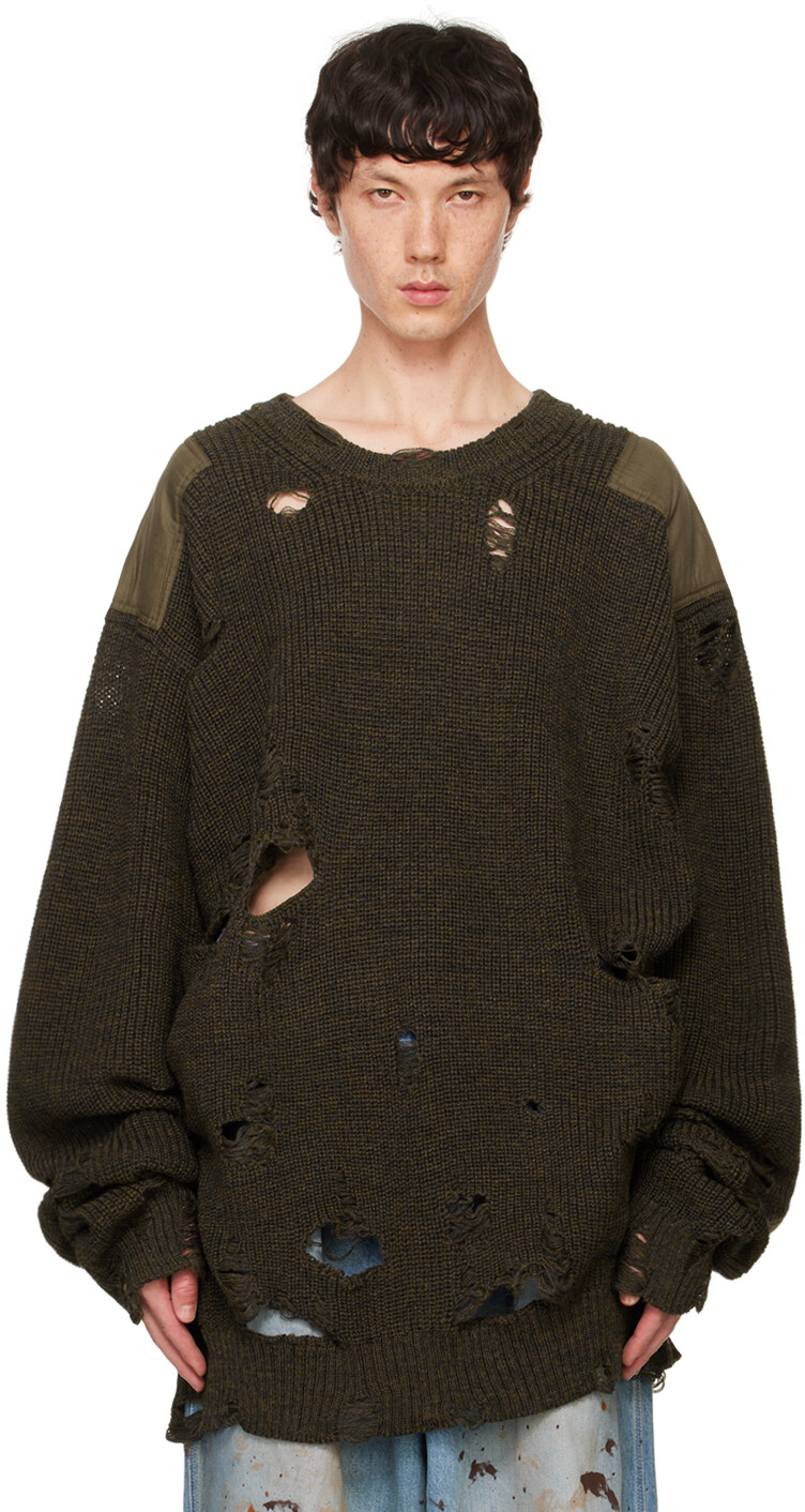 

Свитер свободного покроя в стиле милитари doublet