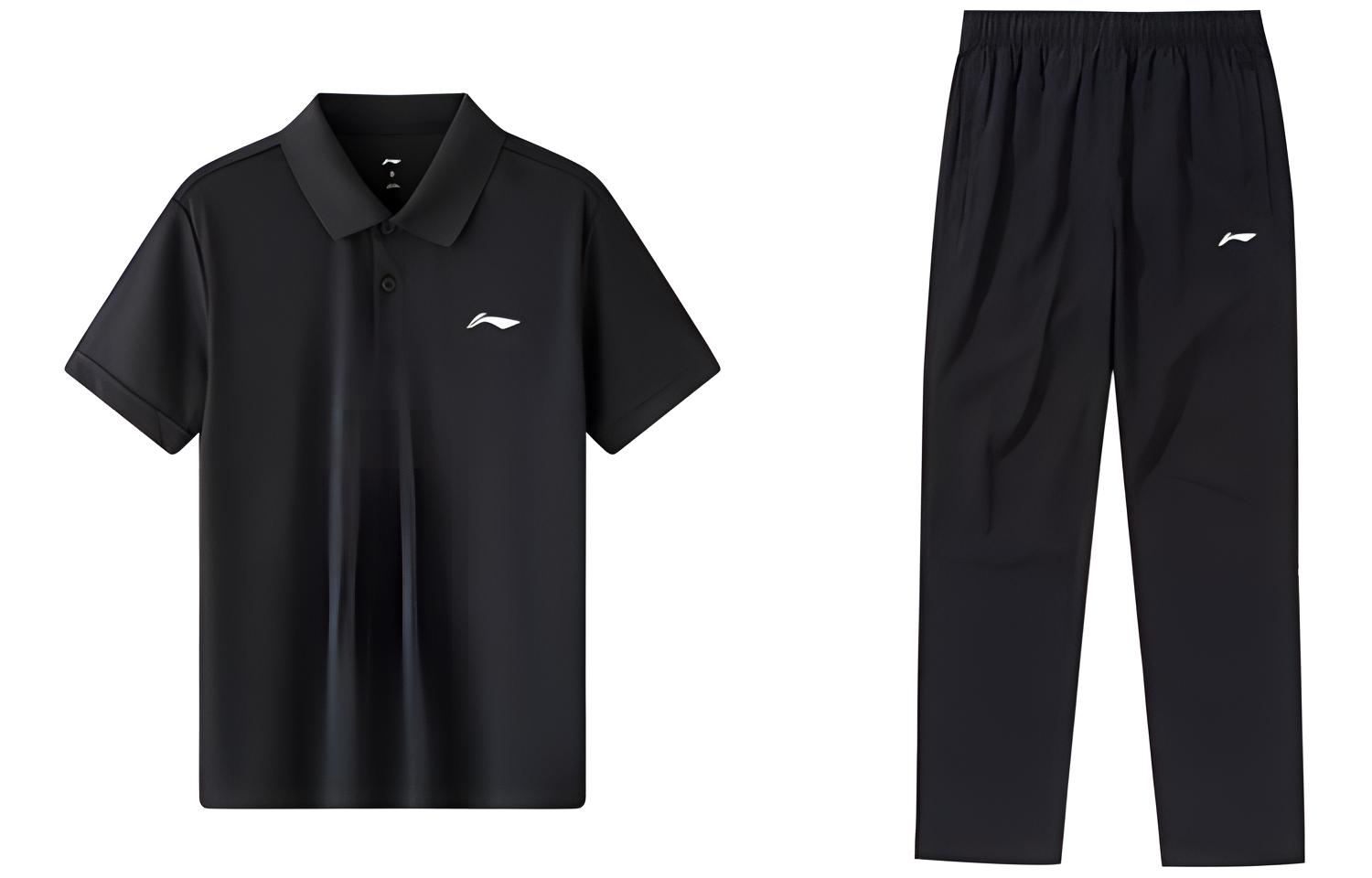 

Лининг повседневный спортивный костюм, мужской черный Casual Sports Suit