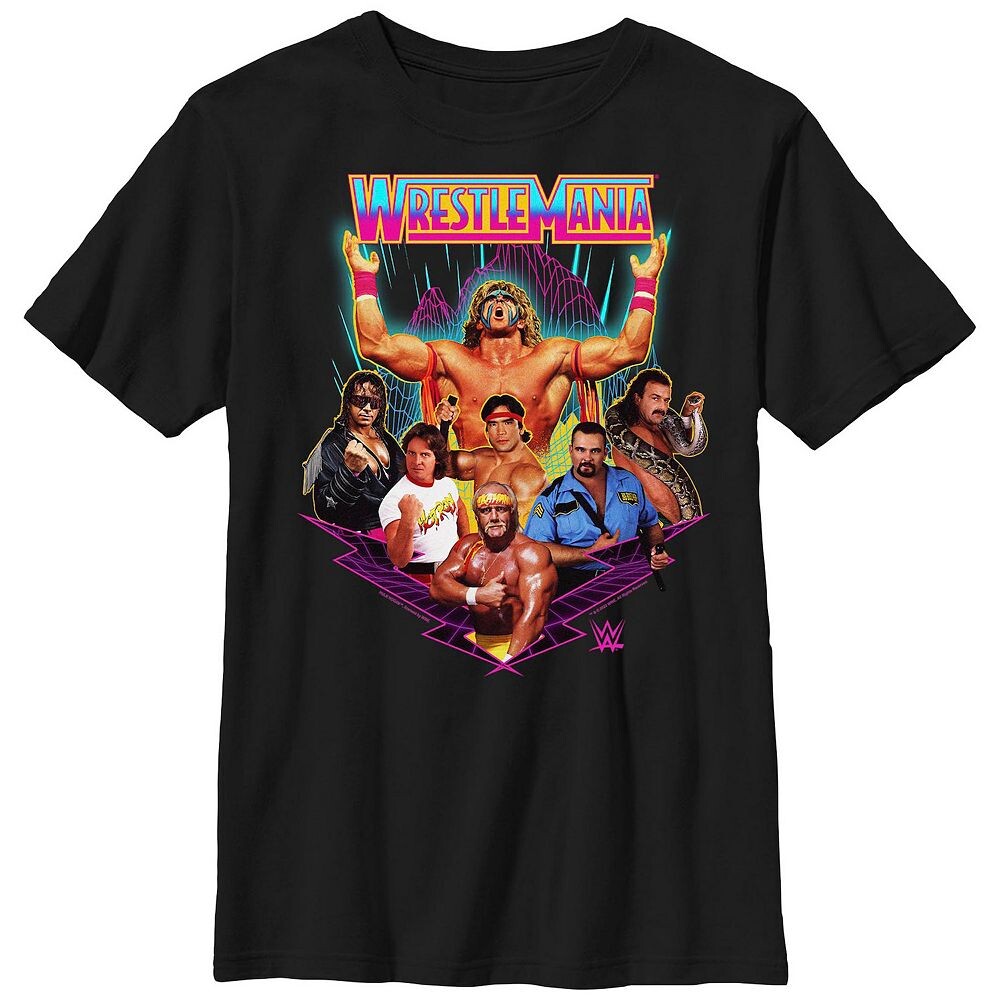 

Футболка с графическим рисунком WWE Wrestlemania Icons для мальчиков Licensed Character, черный