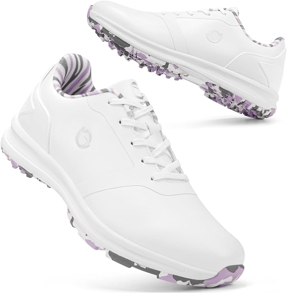 

Женские профессиональные кроссовки для гольфа Без шипов, женские кроссовки для гольфа, для тренировок на улице, женские кроссовки для ходьбы по полю для гольфа Ifrich, белый/фиолетовый
