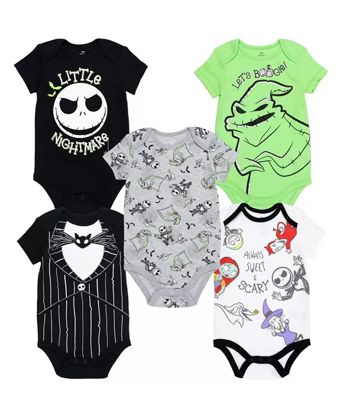

5 боди для мальчиков Nightmare Before Christmas, мультиколор