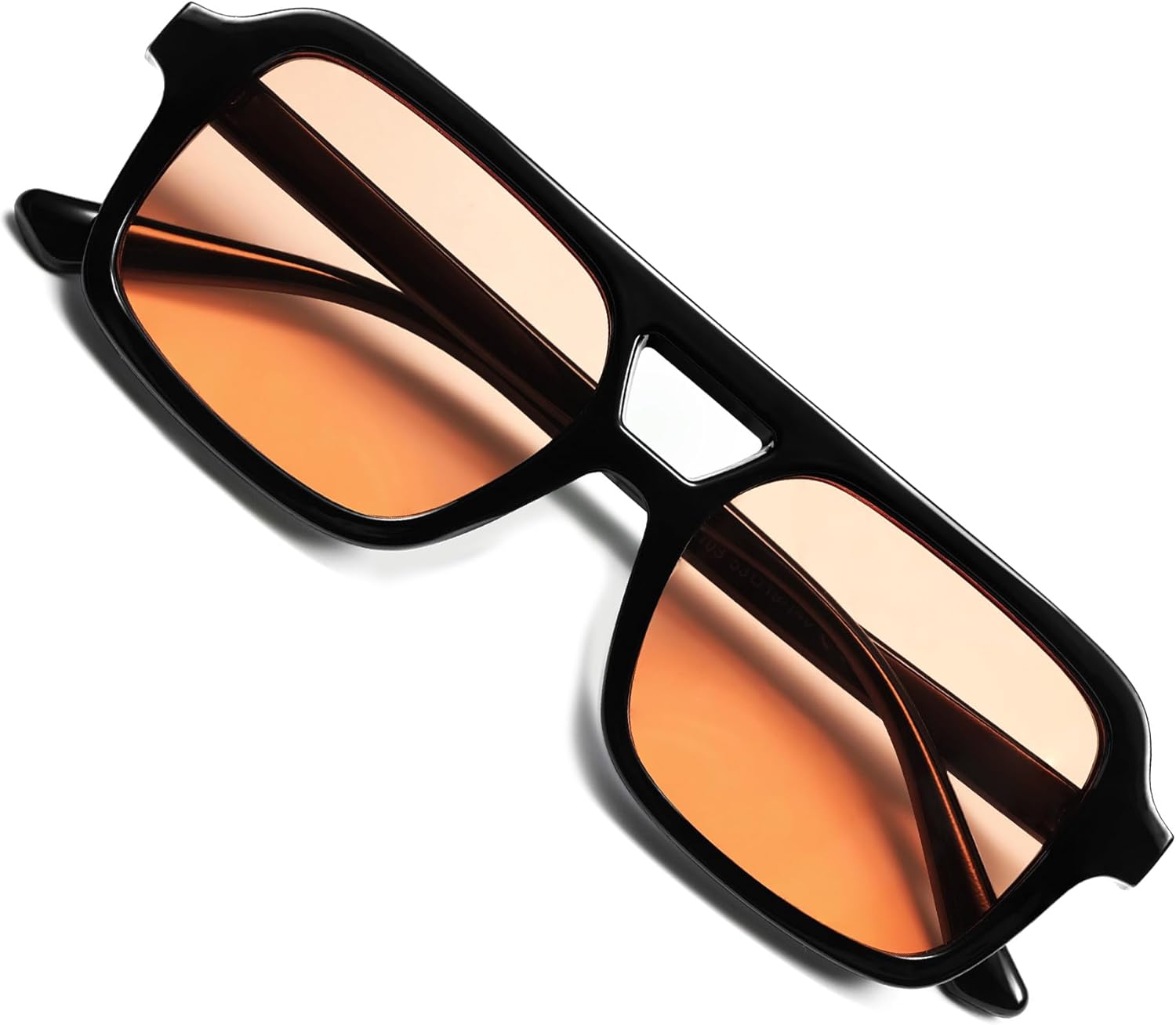 

Солнцезащитные очки VANLINKER в стиле ретро 70-х, квадратные, авиаторские, для женщин и мужчин, винтажные, модные, прямоугольные, VL9816, C2-light Orange Lens/Black Frame