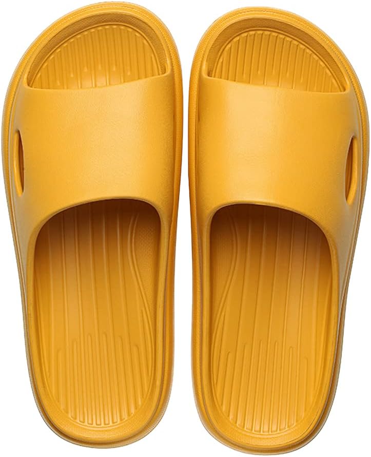 

Женские и мужские шлепанцы Rojeam с открытым носком для душа, домашние сандалии для ванной, желтый