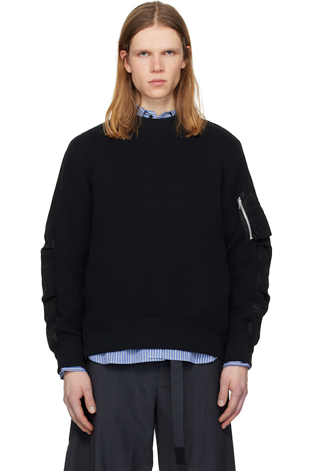 

Толстовка-Пуловер из губчатой ткани Sacai, черный