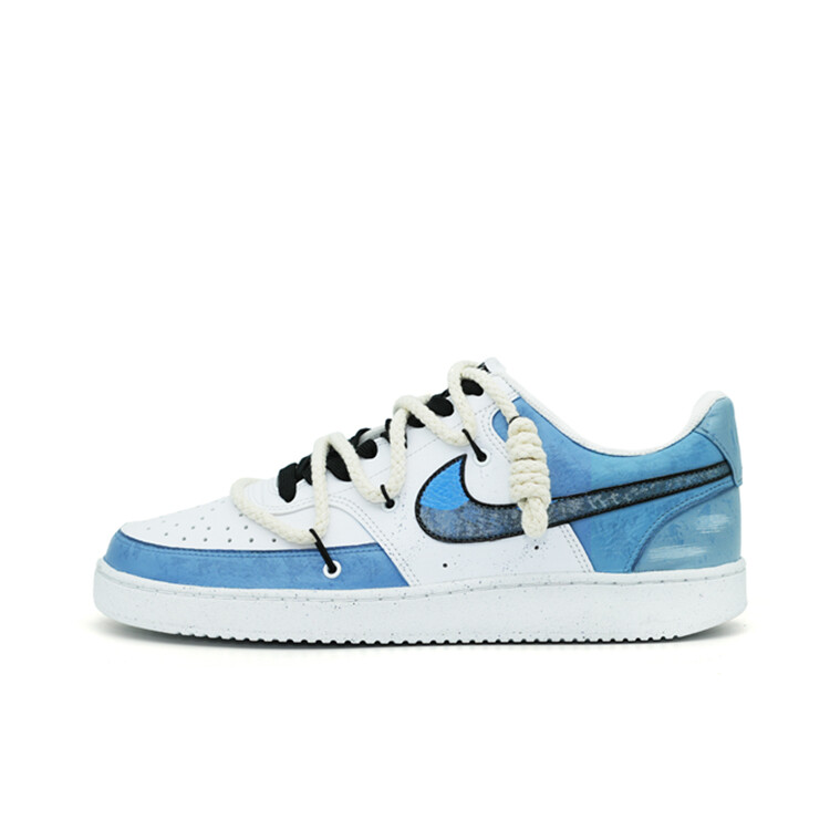 

Кроссовки Nike Court Vision 1 Skateboarding Shoes Women's Low-top Black, синий
