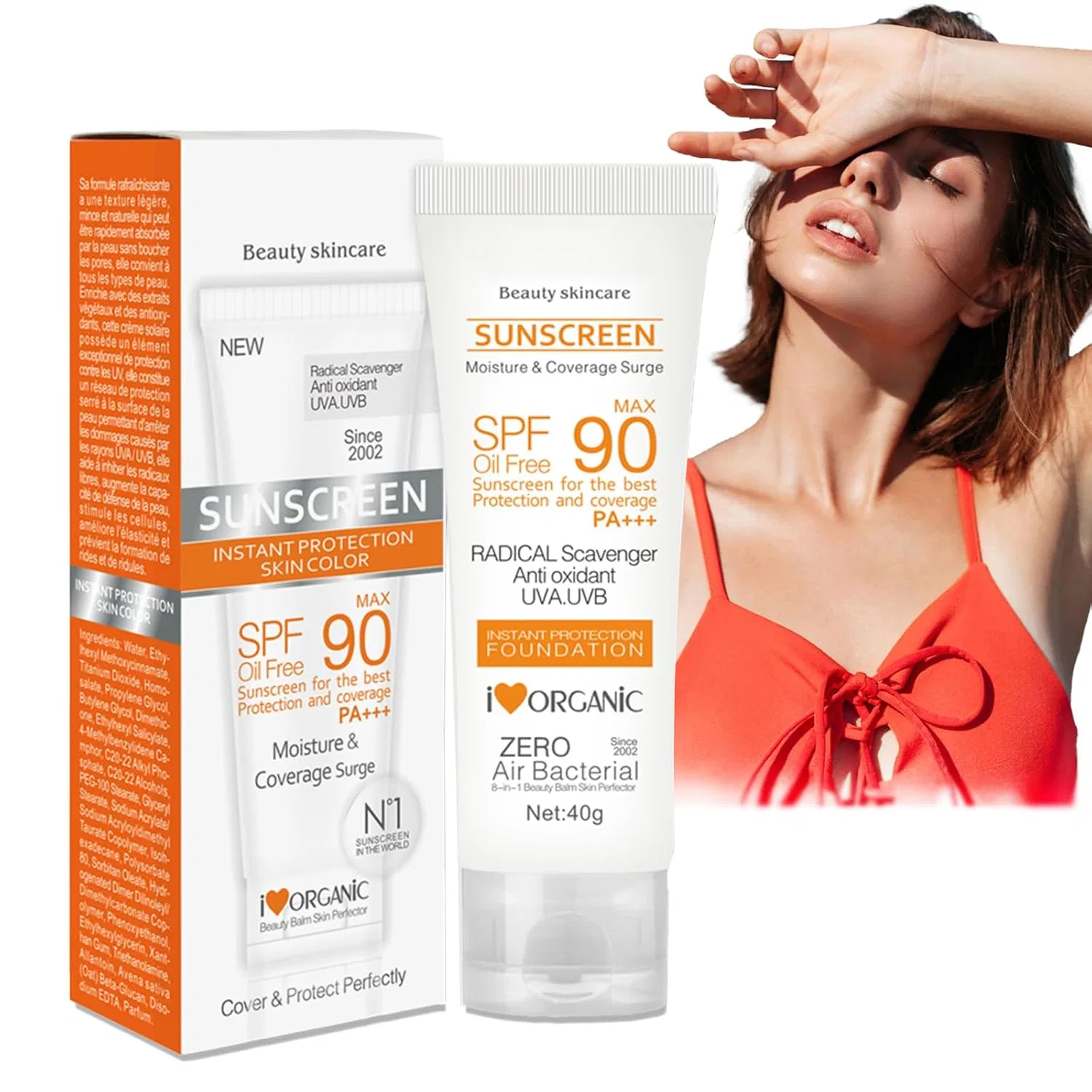 Солнцезащитный крем для лица SPF 90+ PA+++, 40 г Housn, Spf 90