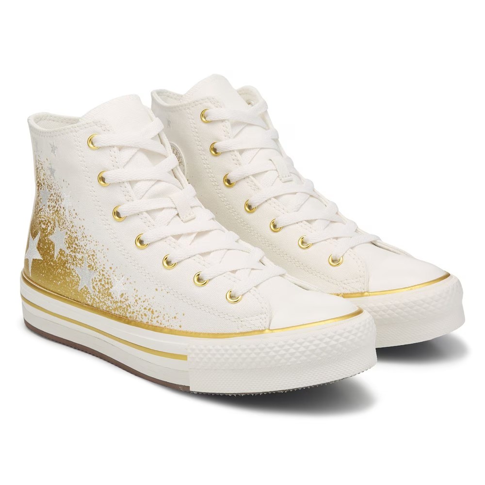 

Чак Тейлор все звезды поднять высокие кроссовки большой ребенок Converse, белый