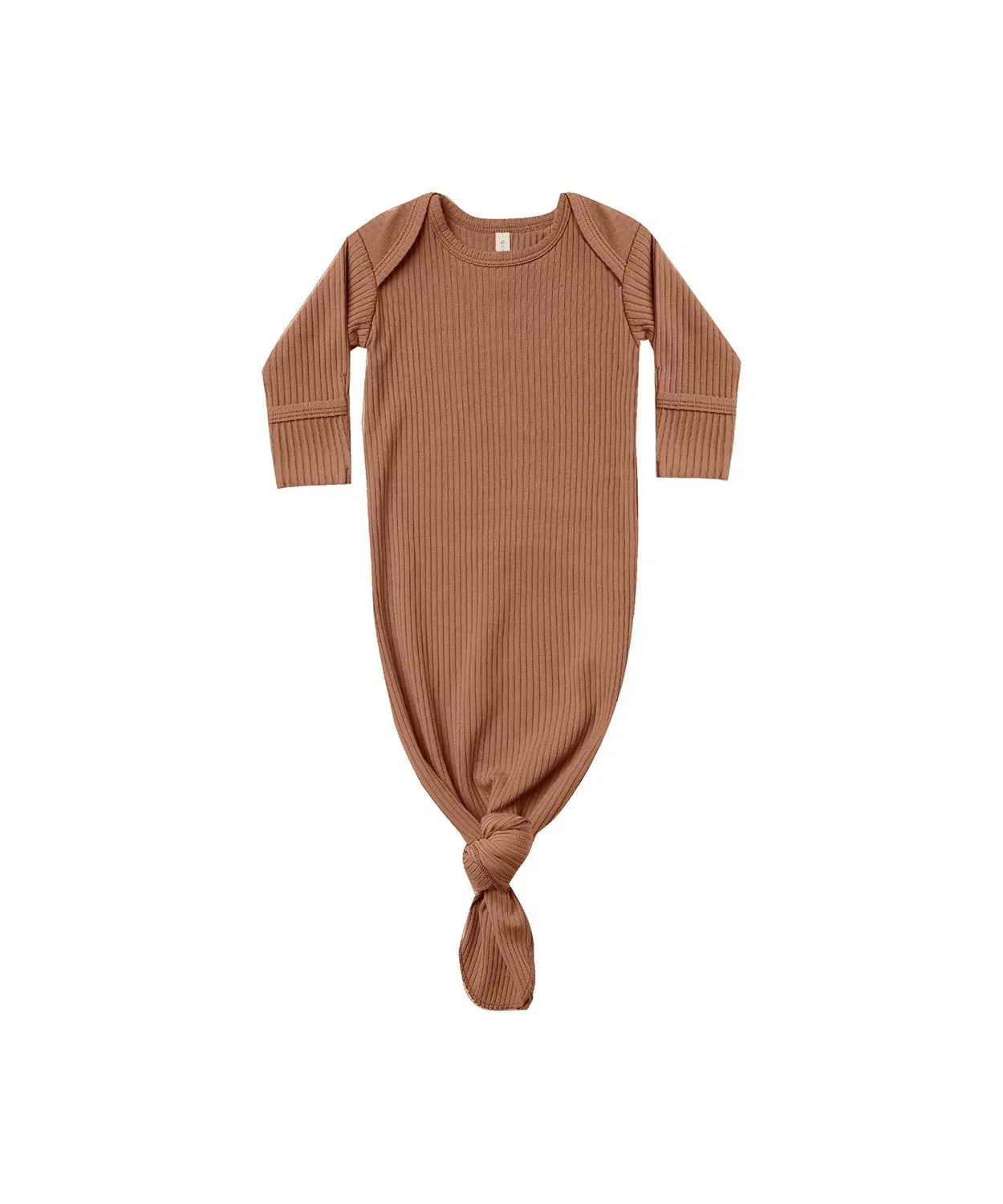 Детский халат-конверт Ribbed Knotted из органического хлопка, цвет шоколадный