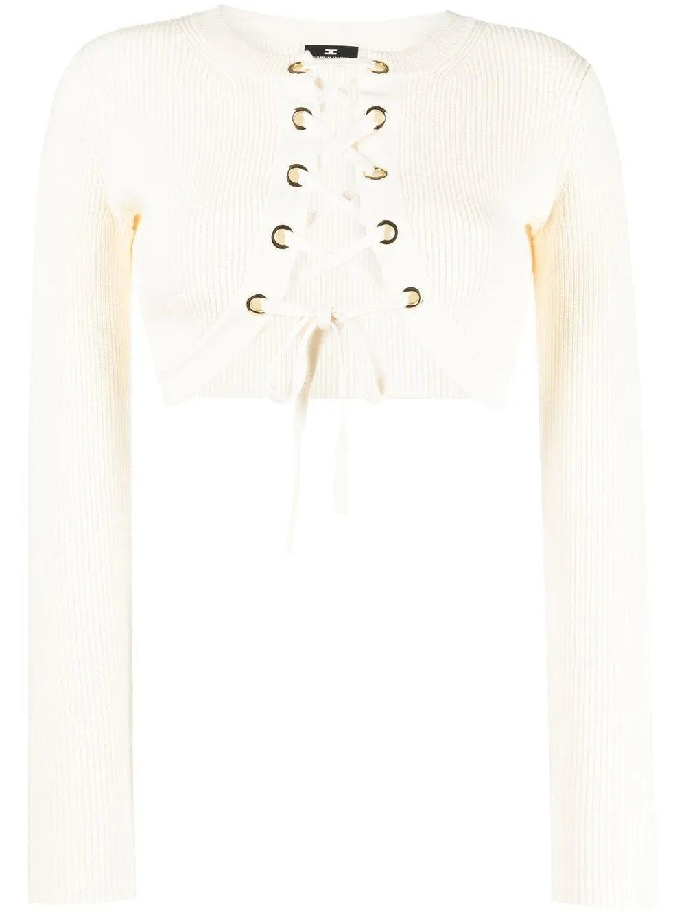 

Укороченный кардиган со шнуровкой Elisabetta Franchi, нейтральный
