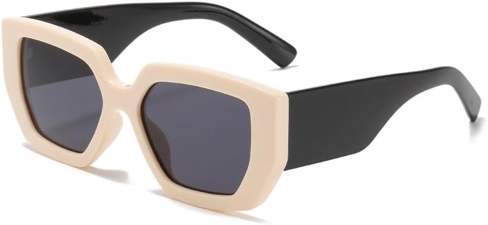 

Ретро большие солнцезащитные очки «кошачий глаз» для женщин, модные очки с широкими дужками, солнцезащитные очки UV400 для мужчин, цветные солнцезащитные очки SKFGNX, Beige Black Gray