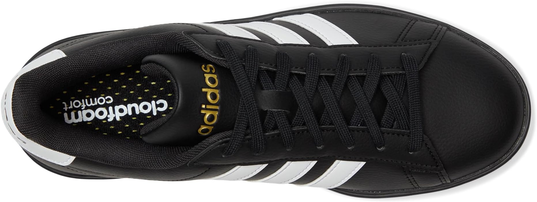 Кроссовки Adidas Grand Court 2.0, Black/White/Gold Metallic — фото 2