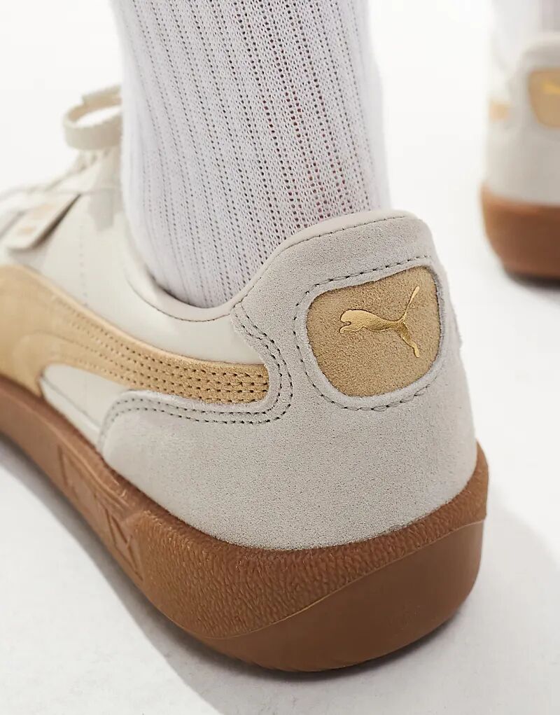 Кроссовки из кожи Palermo нейтрального цвета Puma — фото 4