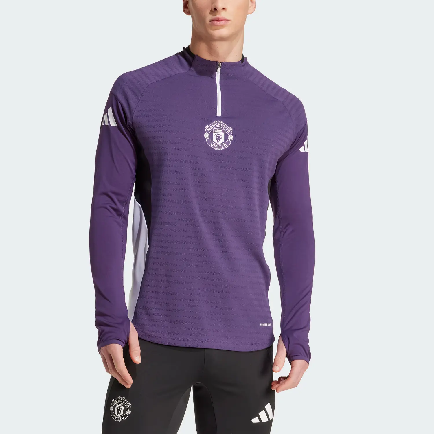 Футболка Manchester United Tiro 25 Pro Adidas, фиолетовый/белый/черный — фото 2