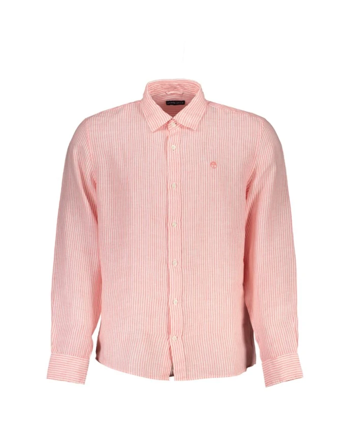 

Розовая полосатая льняная рубашка с французским воротником North Sails, розовый