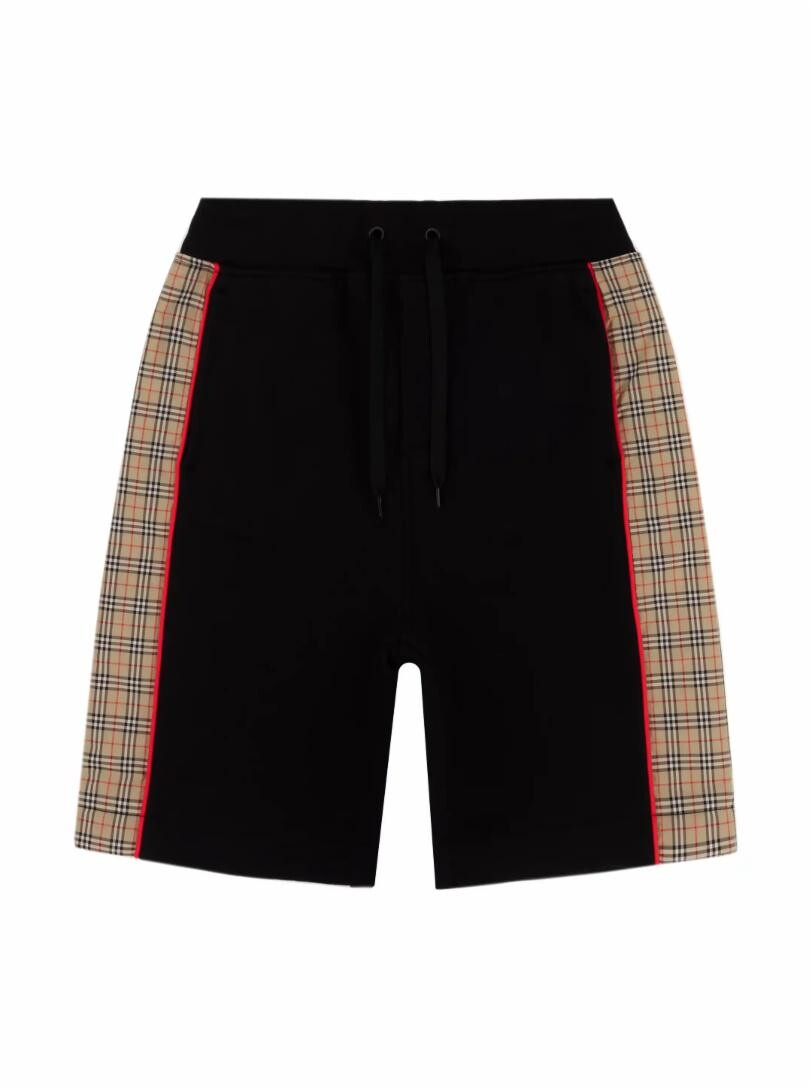 

Хлопковые шорты с лампасами Burberry, черный