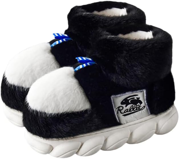 

Теплые пушистые тапочки AQURIZE для женщин и мужчин, уютные домашние тапочки с мягкой флисовой подкладкой, для дома и улицы, с нескользящей подошвой, черный