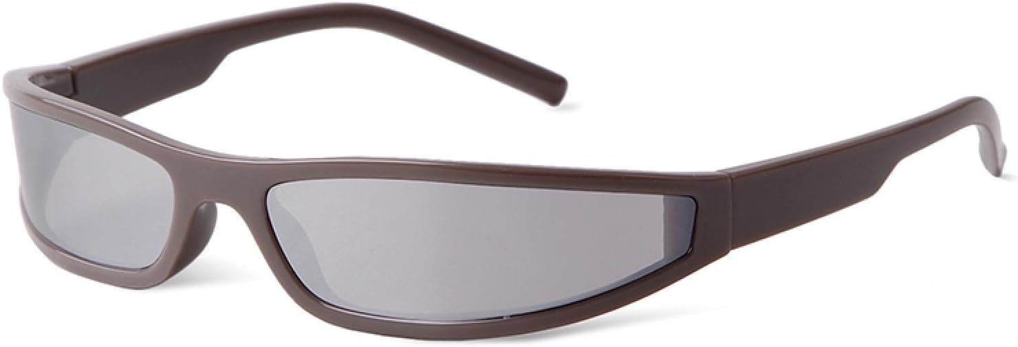 

Футуристические солнцезащитные очки для женщин и мужчин, винтажные, в маленькой прямоугольной оправе, спортивные солнцезащитные очки с обтекаемой формой, панк-стиль, стильные зеркальные очки WNCKSQ, C4 Brown Silver