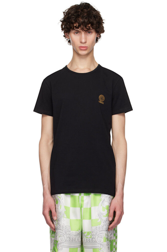 

Упаковка из двух черных футболок с изображением Медузы Versace Underwear