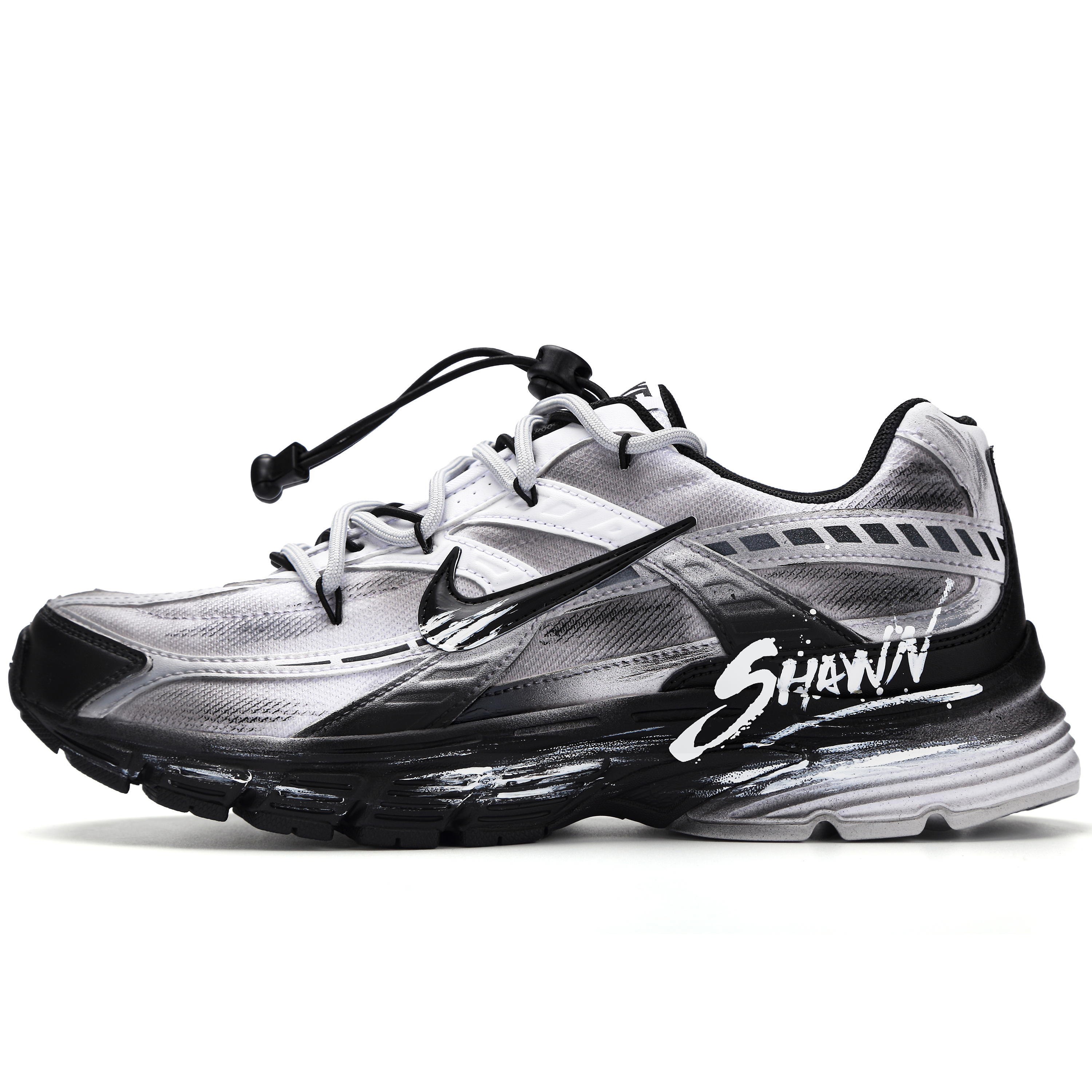 

Nike Кроссовки Initiator для бега по городу, износостойкие, низкие, повседневные, черные, белые, серые