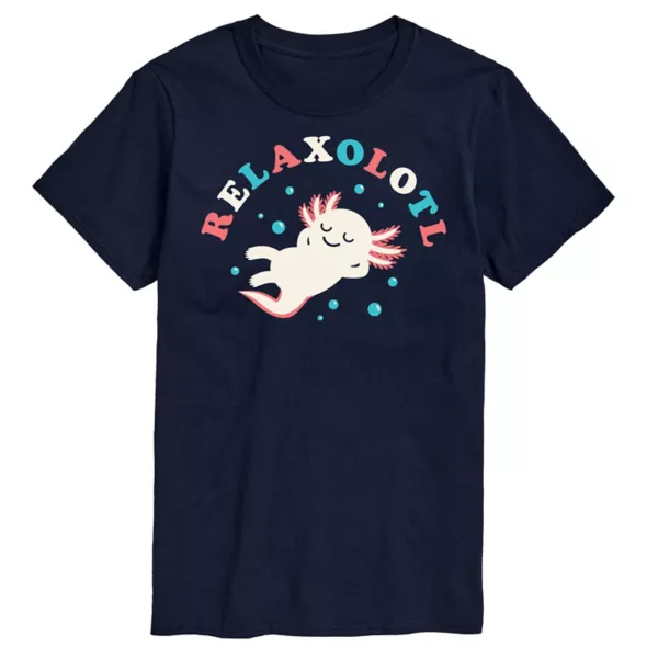 

Футболка с короткими рукавами и принтом "relaxolotl" для больших и высоких Licensed Character, синий
