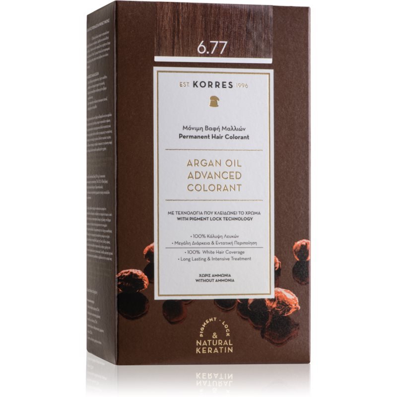 

Korres Argan Oil перманентная краска для волос с аргановым маслом оттенок 6.77 Джандуйя 50 мл Inna marka
