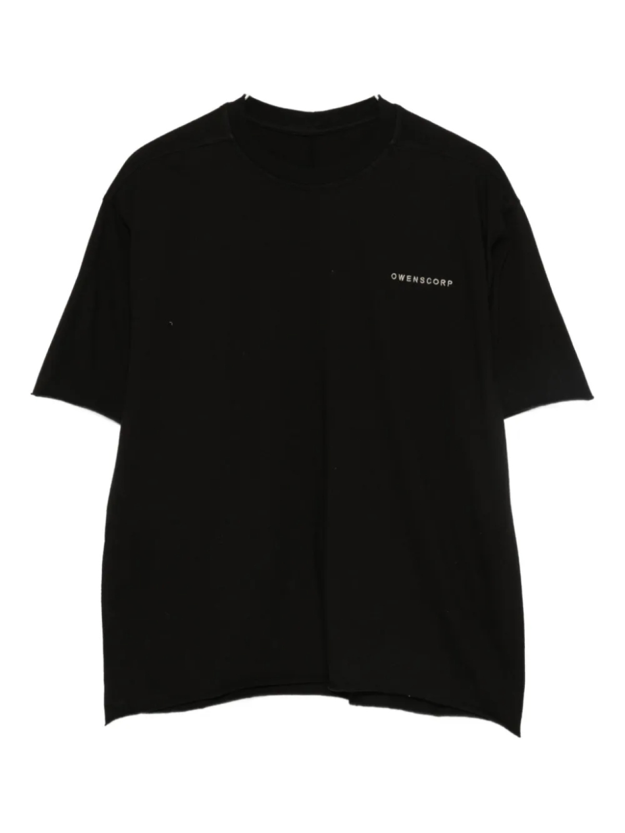 

Футболка Rick Owens Kids с необработанными краями и логотипом, черный